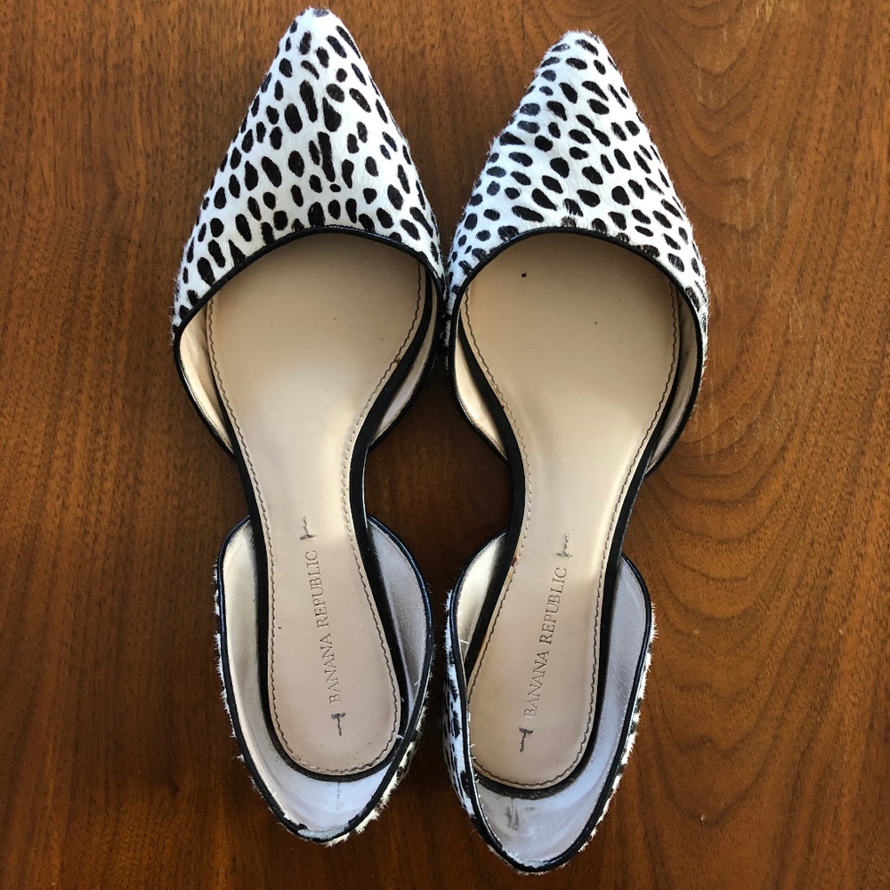 Banana Republic Fur Dorsay Flats